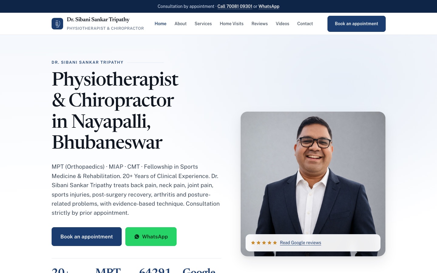 Dr. Sibani Sankar Tripathy physiotherapy home page